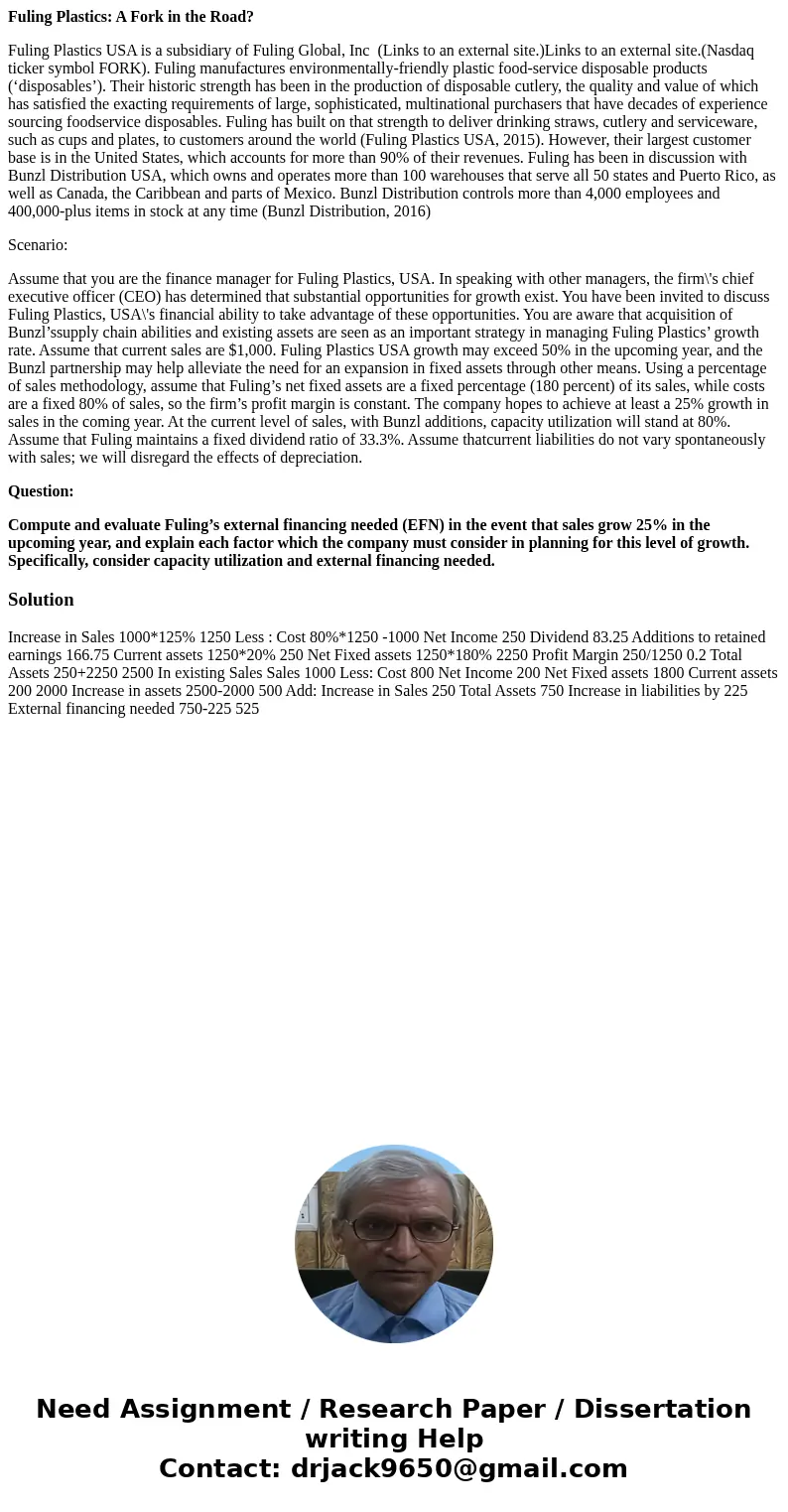 Fuling Plastics: A Fork in the Road? Fuling Plastics USA is a subsidiary of Fuling Global, Inc (Links to an external site.)Links to an external site.(Nasdaq tic