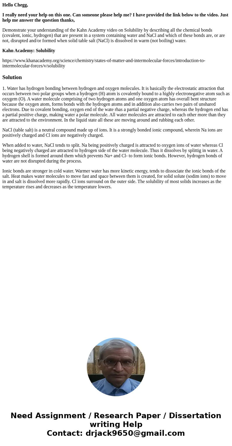 Hello Chegg, I really need your help on this one. Can someone please help me? I have provided the link below to the video. Just help me answer the question than