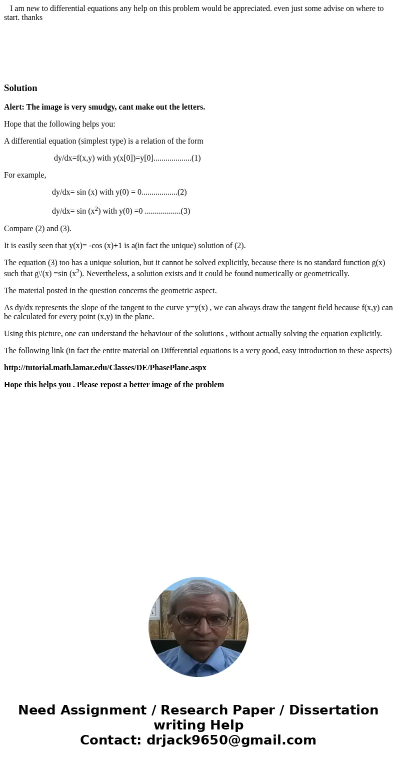 I am new to differential equations any help on this problem would be appreciated. even just some advise on where to start. thanks SolutionAlert: The image is v  I am new to differential equations any help on this problem would be appreciated. even just some advise on where to start. thanks SolutionAlert: The image is v