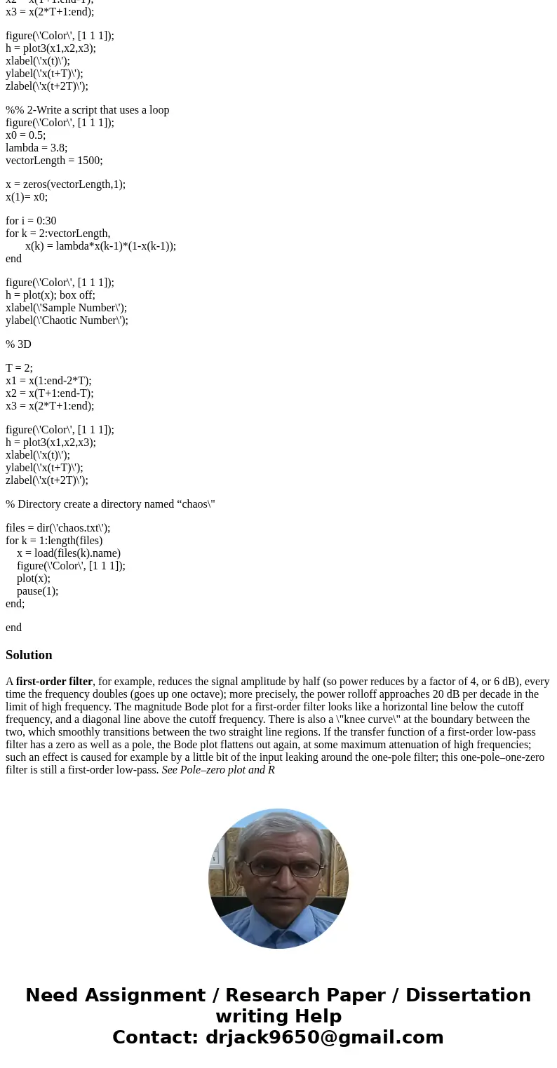 I pasted my code at the buttom. I am unable to save the files with the name choas1,chaot2 in asccii code. please help. figure(\'Color\', [1 1 1]); x0 = 0.5; lam