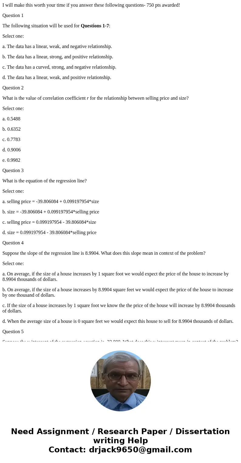 I will make this worth your time if you answer these following questions- 750 pts awarded! Question 1 The following situation will be used for Questions 1-7: Se I will make this worth your time if you answer these following questions- 750 pts awarded! Question 1 The following situation will be used for Questions 1-7: Se