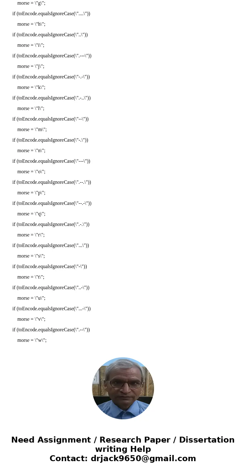 I would really appreciate it if someone was able to provide this code in Java. Morse Code translator: write a MorseTranslator class converts English text to Mor