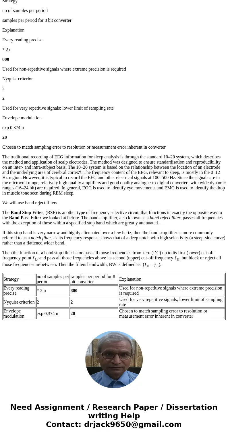- If you are going to measure the breathing rate and EEG for an Obstructive Sleep Apnea Nerve Stimulator. Generally, EEG has powers in the band 0-100Hz. What wi