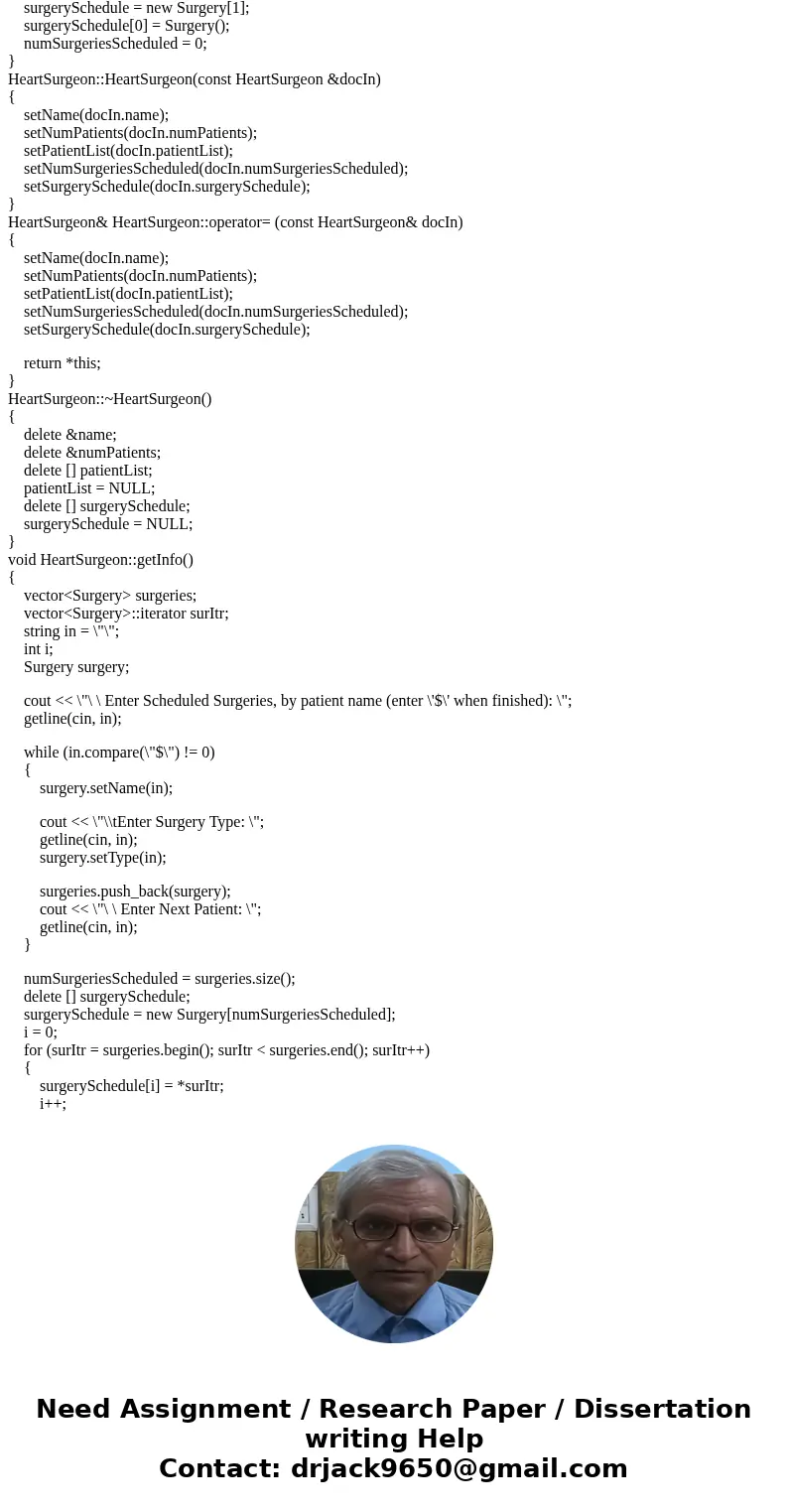 Implement in C++ Create a class named Doctor that has three member variables: name – A string that stores the name of the doctor numPatients – An integer that t