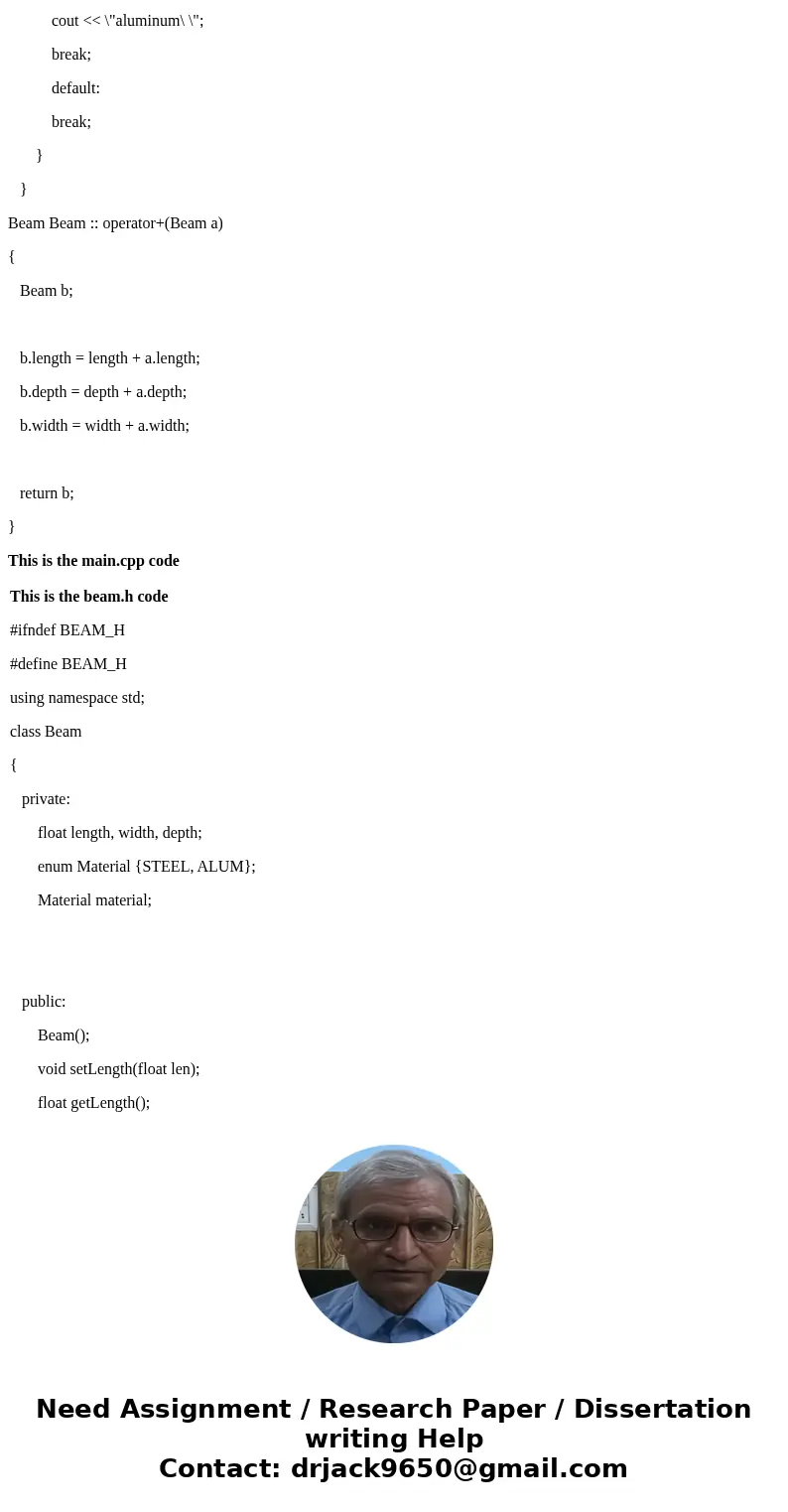 In this assignment, you will modify the Beam class that you started in lab. You will add some additional functionality to the class by adding additional functio