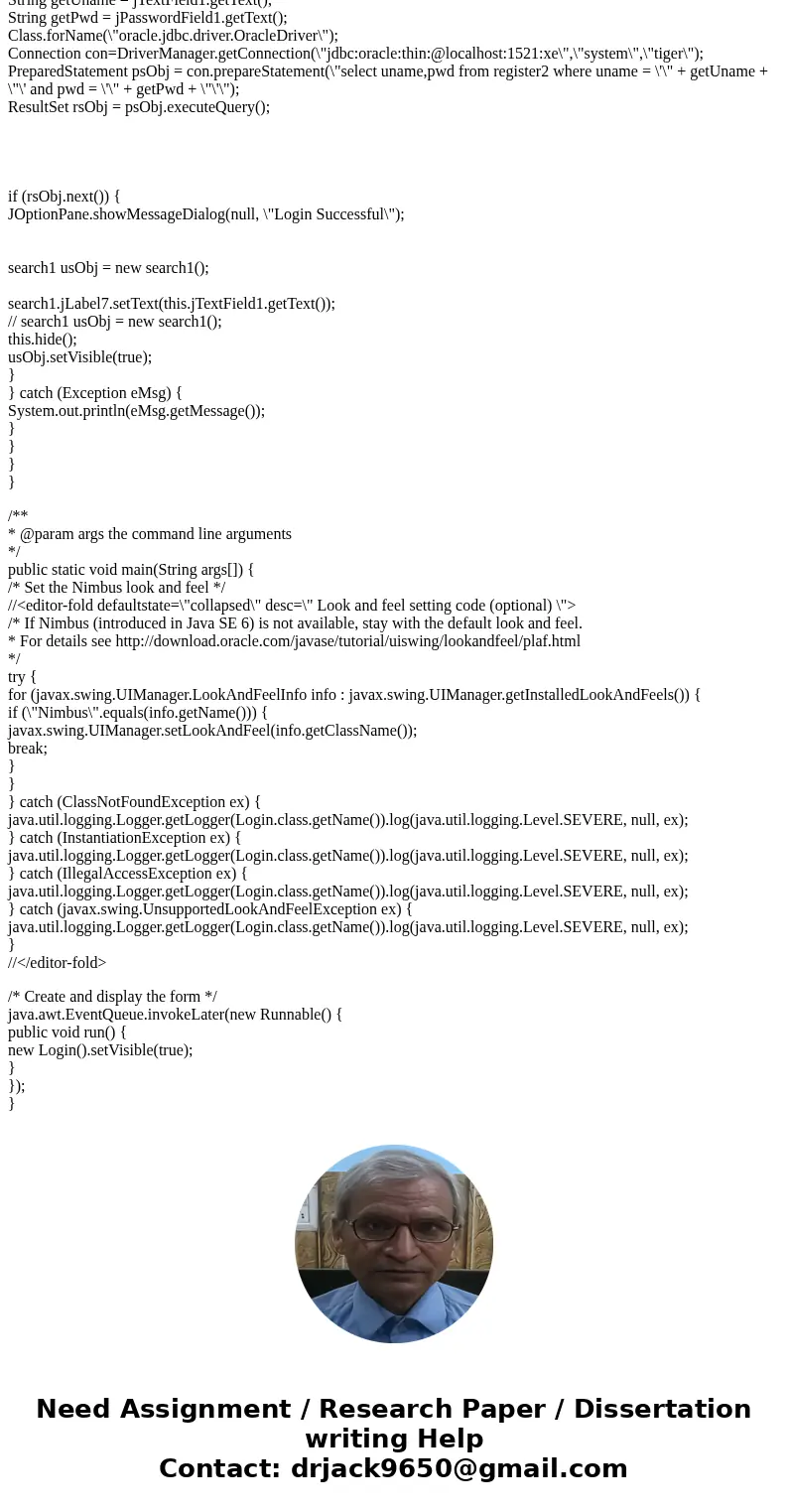 Java!!!!! Create a program that authenticates username and password. The program should have a clear and submit button. If you click sumbit it will go to a new  Java!!!!! Create a program that authenticates username and password. The program should have a clear and submit button. If you click sumbit it will go to a new