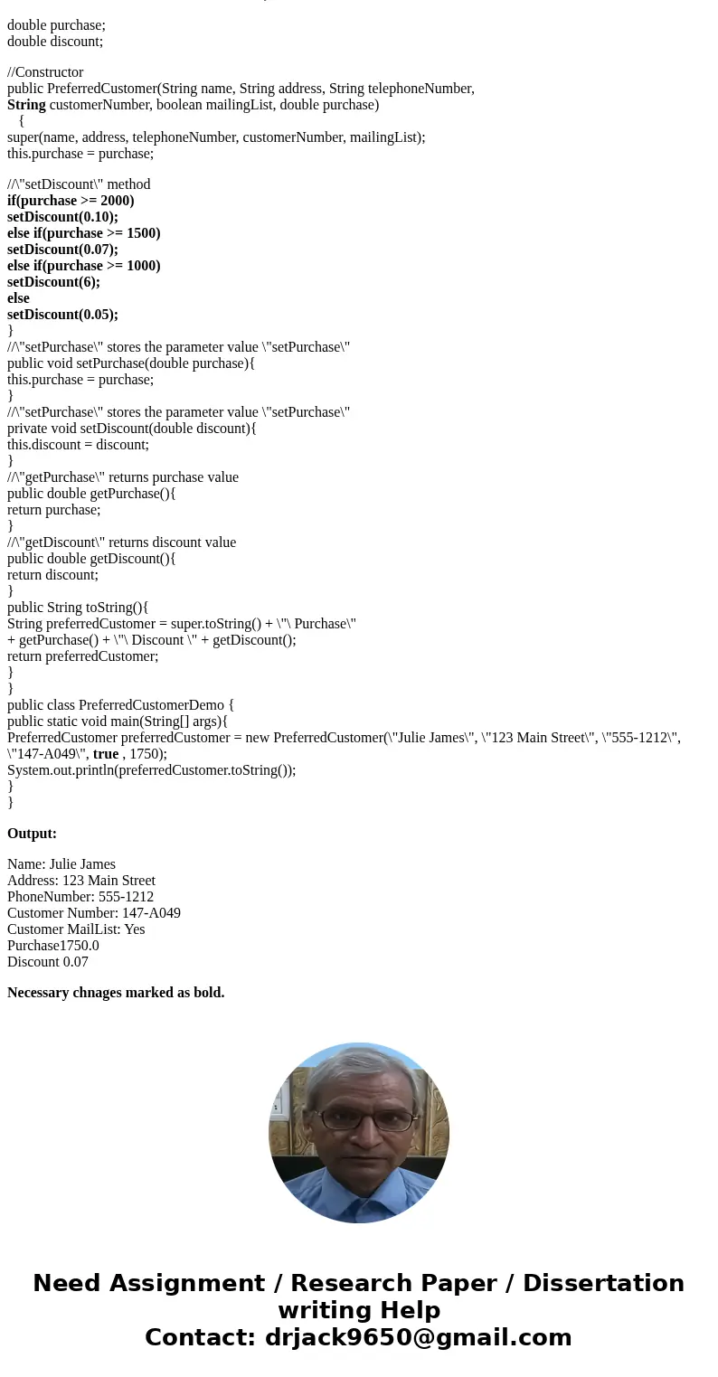 JAVA PreferredCustomer Class A retail store has a preferred customer plan where customers can earn discounts on all their purchases. The amount of a customer’s 