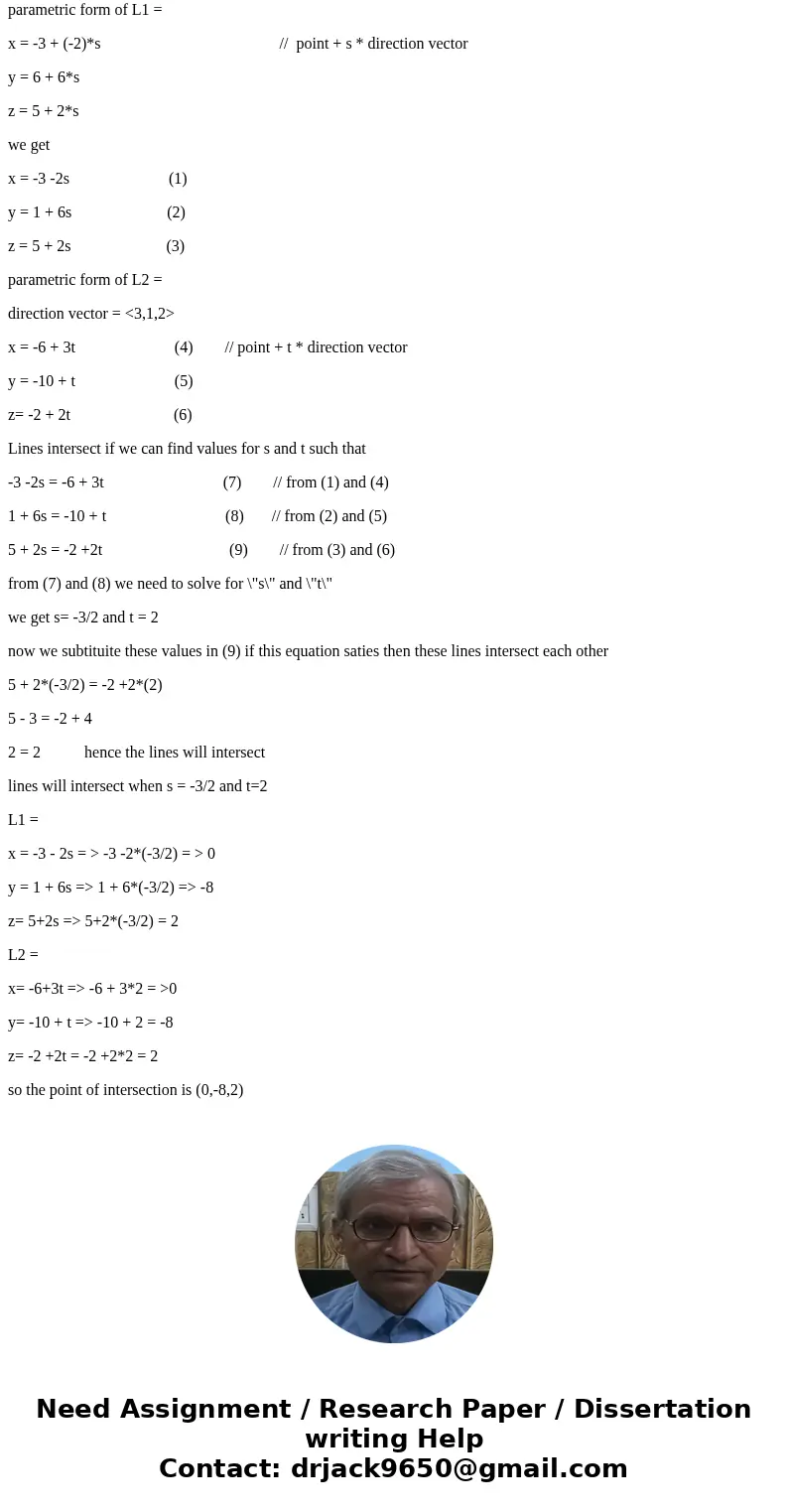 Let L1 be the line passing through the points Q1=(3, 1, 5) and Q2=(1, 5, 3) and let L2 be the line passing through the point P1=(6, 10, 2) with direction vector Let L1 be the line passing through the points Q1=(3, 1, 5) and Q2=(1, 5, 3) and let L2 be the line passing through the point P1=(6, 10, 2) with direction vector