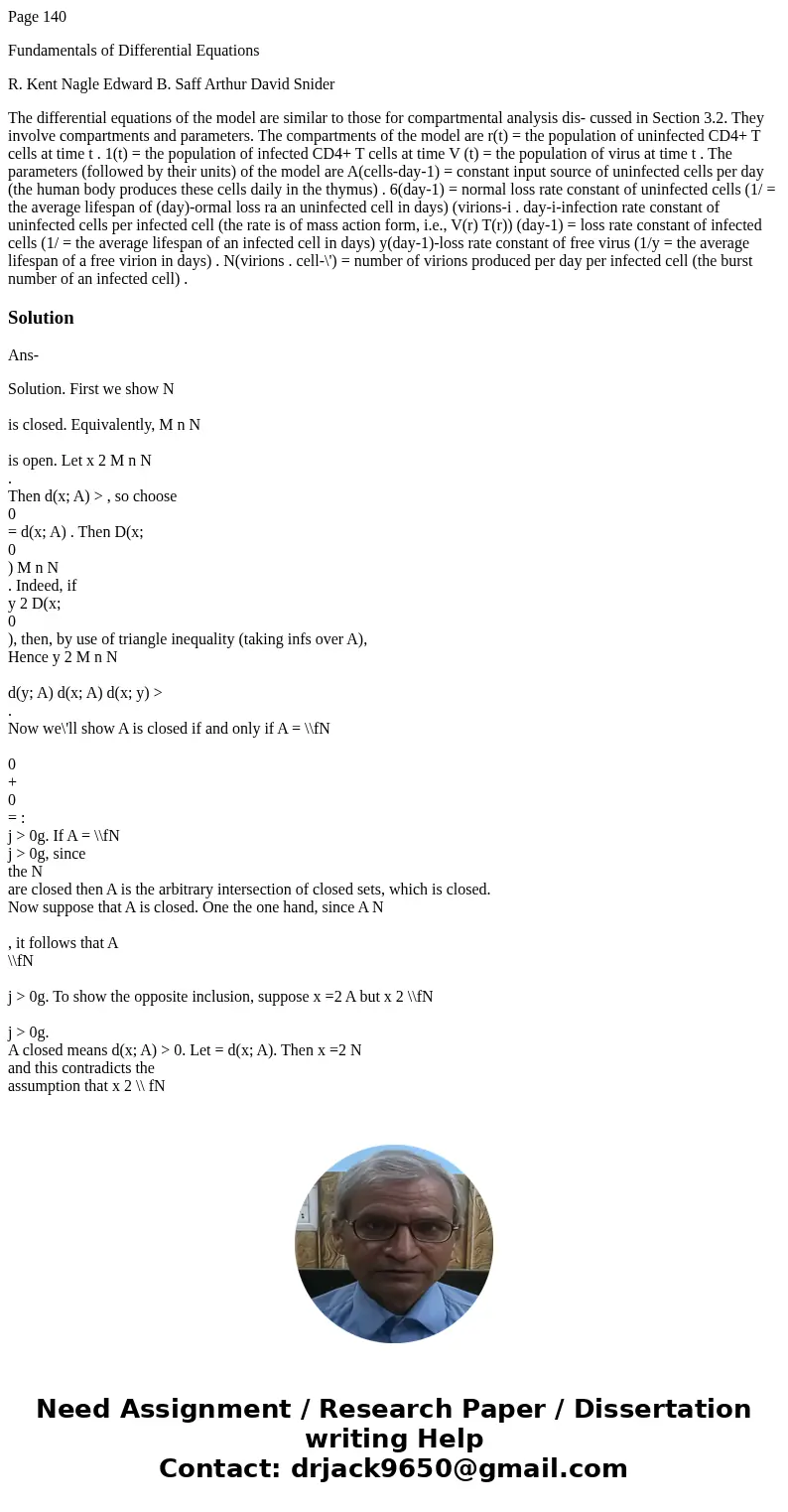 Page 140 Fundamentals of Differential Equations R. Kent Nagle Edward B. Saff Arthur David Snider The differential equations of the model are similar to those fo Page 140 Fundamentals of Differential Equations R. Kent Nagle Edward B. Saff Arthur David Snider The differential equations of the model are similar to those fo