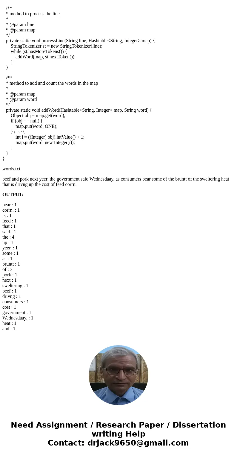 Please write the code for this class in JAVA and implementing the required things : Open a text file containing a variable number of words. Create an instance o Please write the code for this class in JAVA and implementing the required things : Open a text file containing a variable number of words. Create an instance o