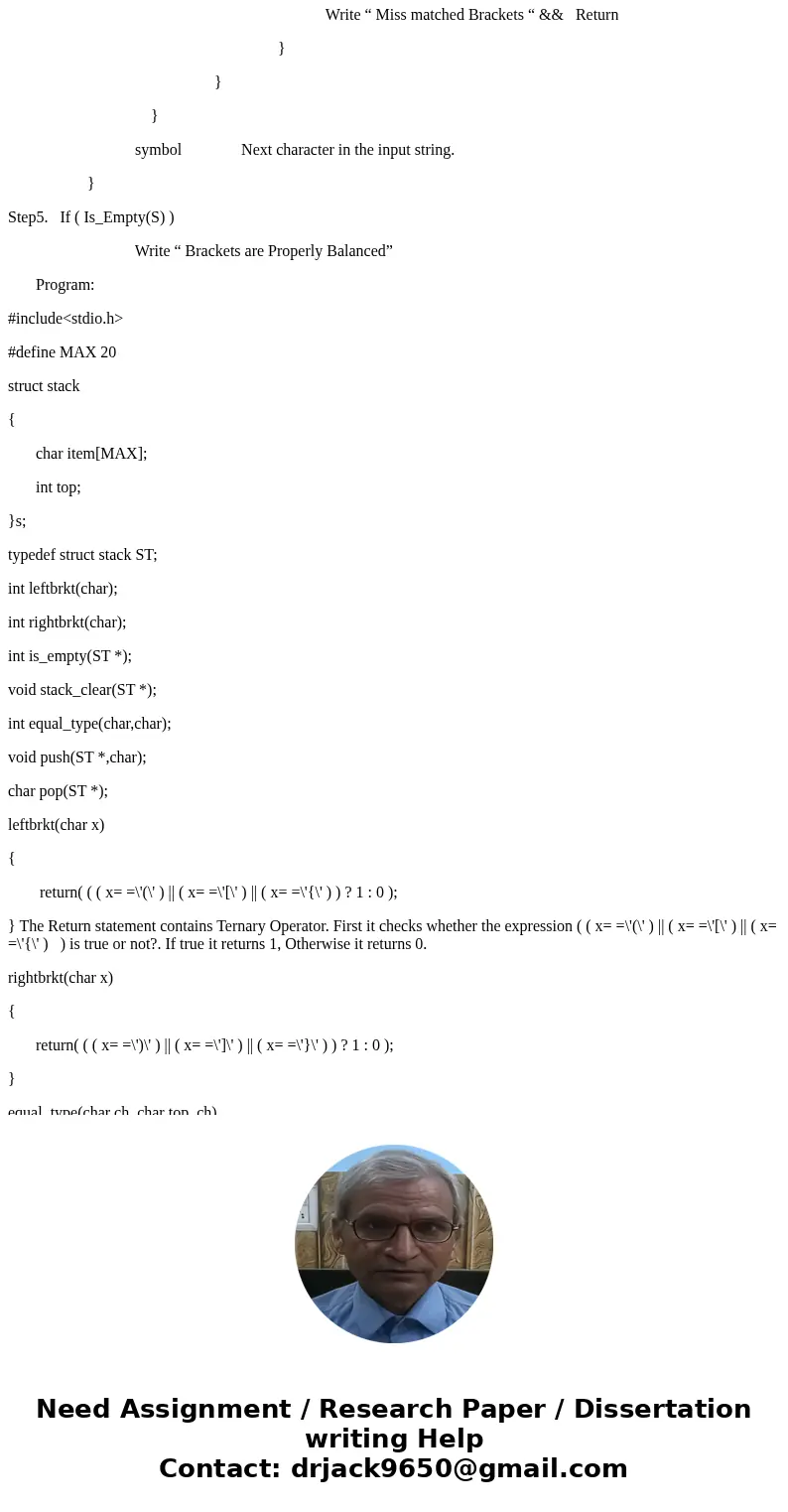 ^^^ Q1. Check the given Arithmetic expression is properly balanced or not. { [ a b - ( b + c ) ] [ sin( x-y ) ] } – ( x – y ) Write the algorithm for the expres