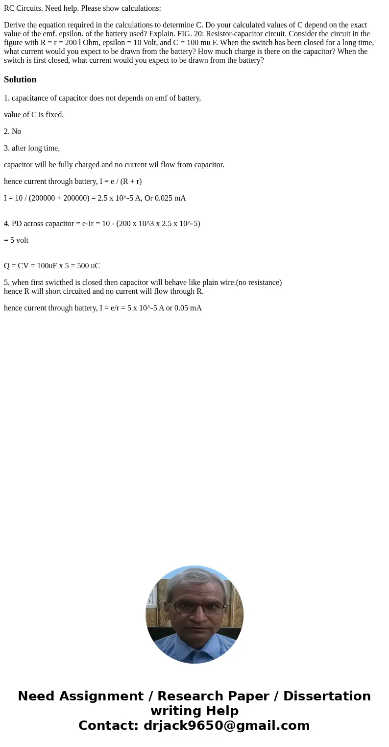 RC Circuits. Need help. Please show calculations: Derive the equation required in the calculations to determine C. Do your calculated values of C depend on the  RC Circuits. Need help. Please show calculations: Derive the equation required in the calculations to determine C. Do your calculated values of C depend on the
