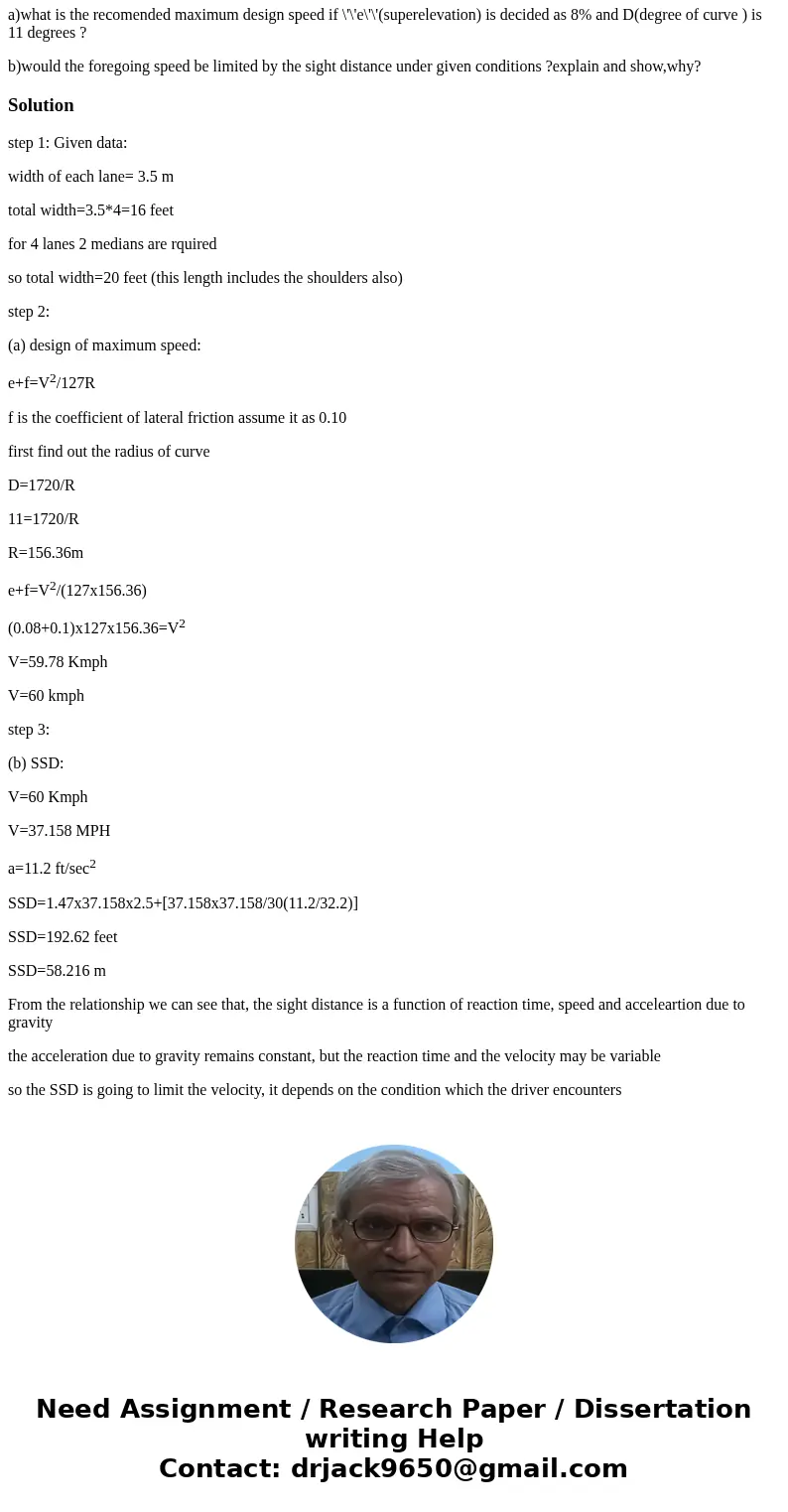 The design for a four lane highway has 20m platform width including shoulders on each side of the pavement.(each lane width:3.5m,median:2m)Cut slopes(accepted a The design for a four lane highway has 20m platform width including shoulders on each side of the pavement.(each lane width:3.5m,median:2m)Cut slopes(accepted a