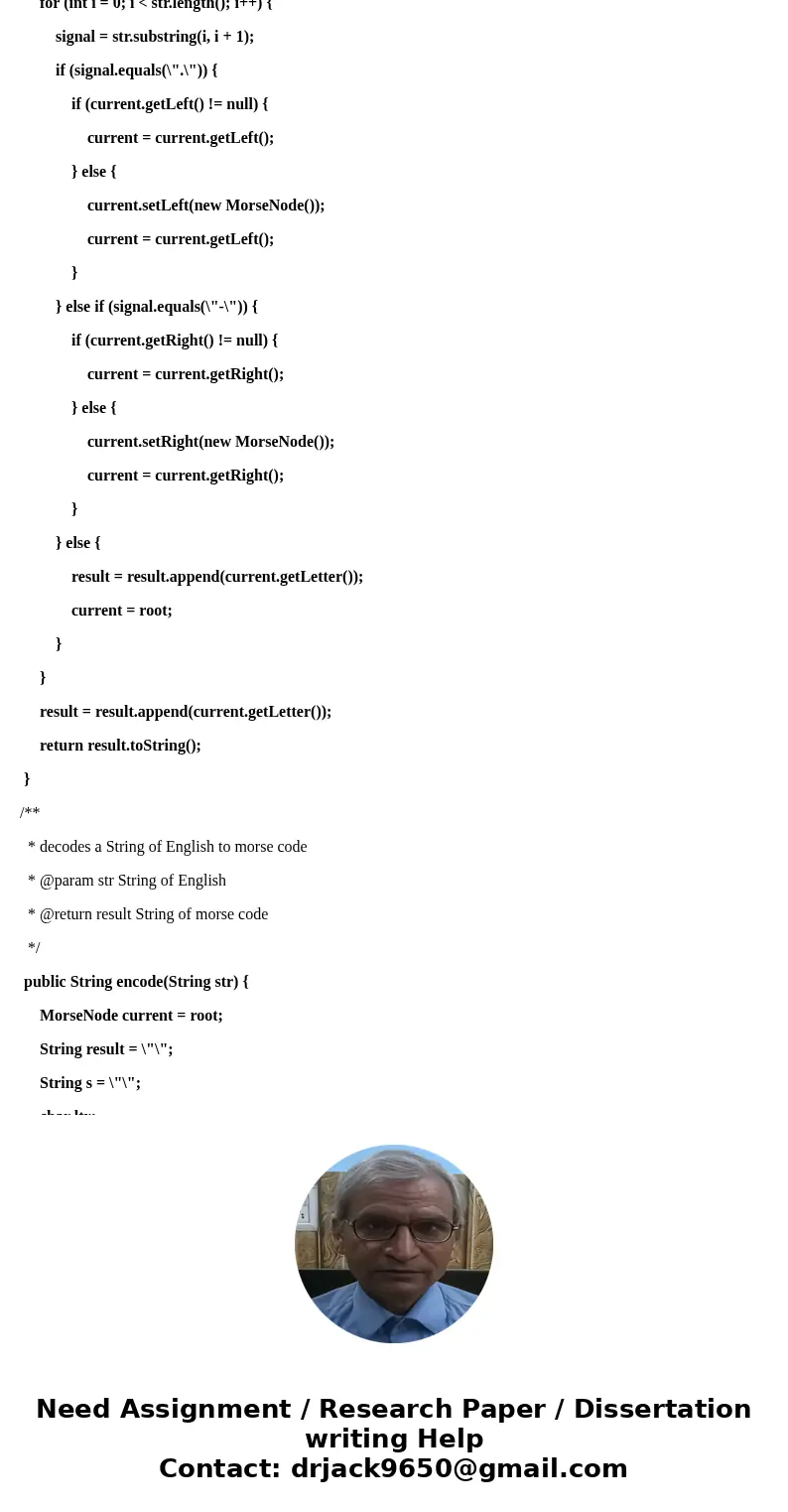 The Morse code (see Table 6.10 in book) is a common code that is used to encode messages consisted of letters and digits. Each letter consists of a series of do