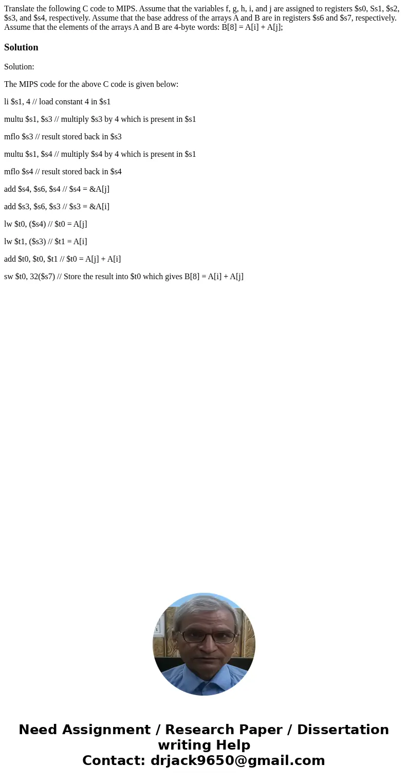 Translate the following C code to MIPS. Assume that the variables f, g, h, i, and j are assigned to registers $s0, Ss1, $s2, $s3, and $s4, respectively. Assume  Translate the following C code to MIPS. Assume that the variables f, g, h, i, and j are assigned to registers $s0, Ss1, $s2, $s3, and $s4, respectively. Assume