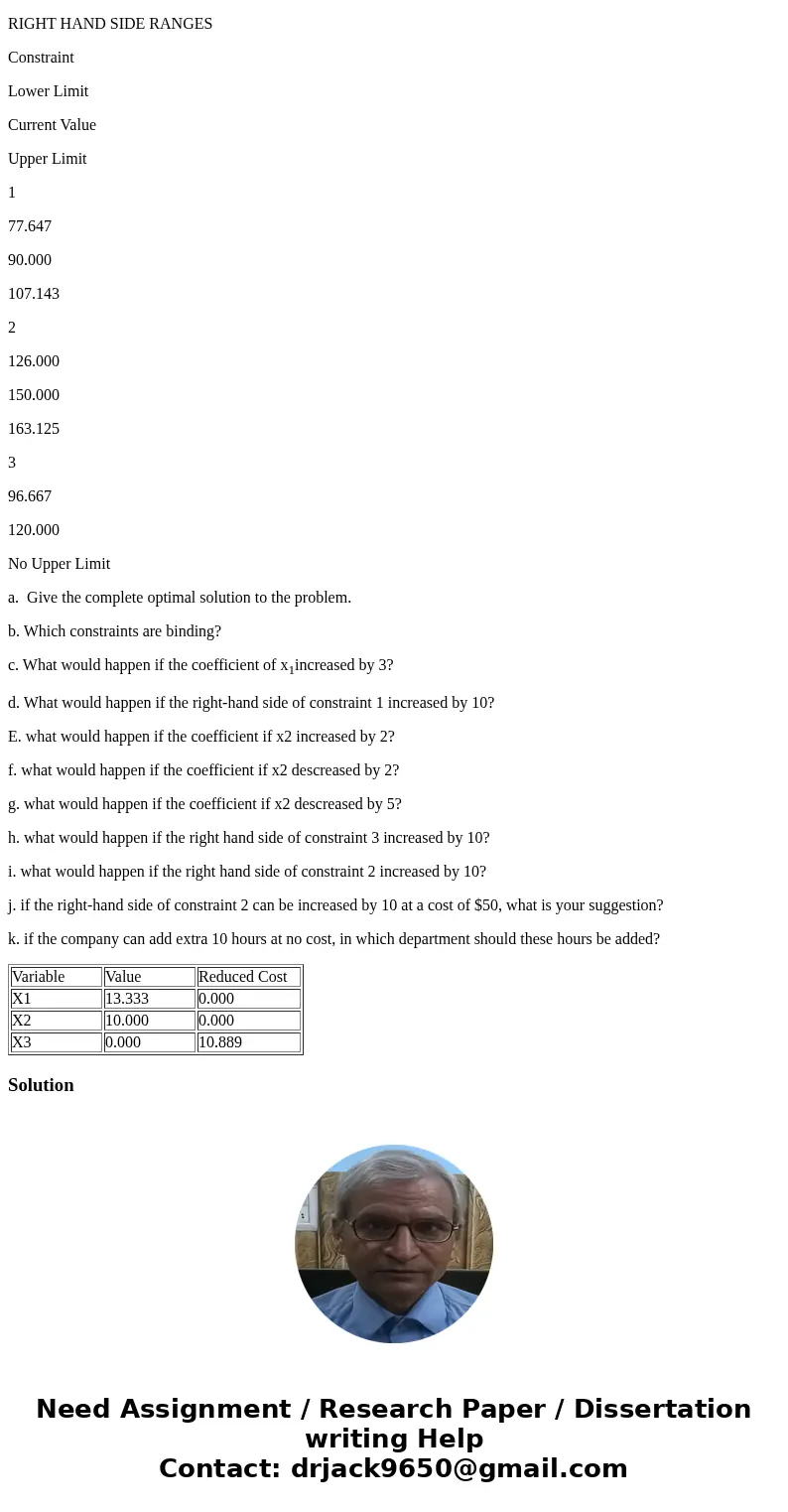 Use the following Management Scientist output to answer the questions. LINEAR PROGRAMMING PROBLEM MAX 31X1+35X2+32X3 S.T. 1) 3X1+5X2+2X3>90 2) 6X1+7X2+8X3< Use the following Management Scientist output to answer the questions. LINEAR PROGRAMMING PROBLEM MAX 31X1+35X2+32X3 S.T. 1) 3X1+5X2+2X3>90 2) 6X1+7X2+8X3<