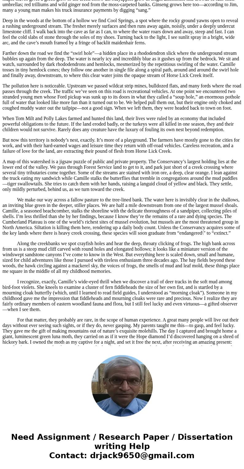 your thoughts about the essay, , and your own reflections on your current and past relationship with Nature 1 -Do you think of yourself more apart from or more  your thoughts about the essay, , and your own reflections on your current and past relationship with Nature 1 -Do you think of yourself more apart from or more
