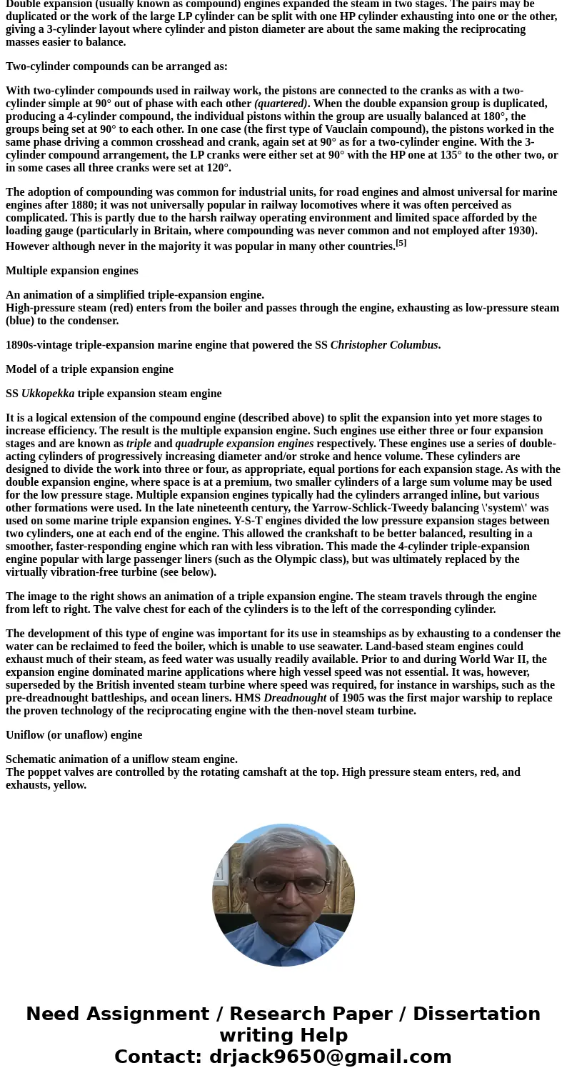 1.) Explain what type of mechanism and application use a marine steam engine and why? 2.) Explain the history behind a marine steam engine? and compare how it i