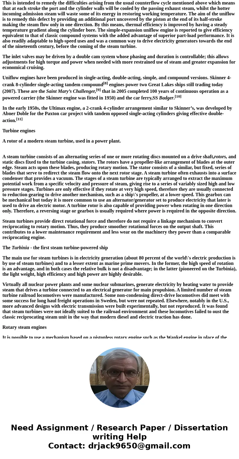 1.) Explain what type of mechanism and application use a marine steam engine and why? 2.) Explain the history behind a marine steam engine? and compare how it i