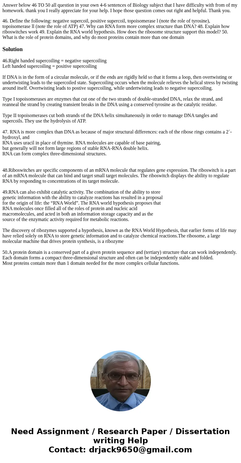 Answer below 46 TO 50 all question in your own 4-6 sentences of Biology subject that I have difficulty with from of my homework. thank you I really appreciate f Answer below 46 TO 50 all question in your own 4-6 sentences of Biology subject that I have difficulty with from of my homework. thank you I really appreciate f