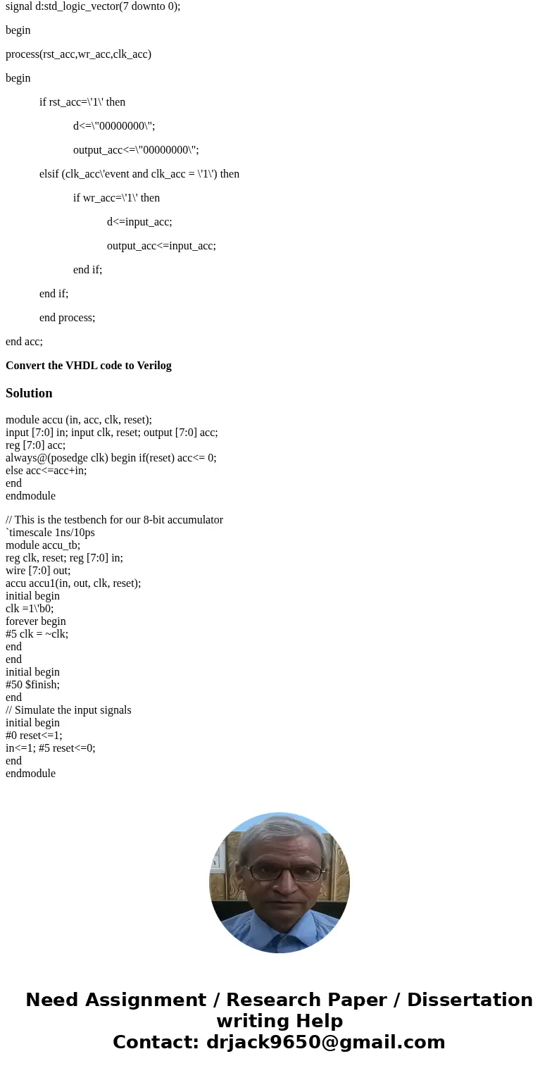 Convert VHDL to Verilog library ieee; use ieee.std_logic_1164.all; use ieee.std_logic_unsigned.all; entity acc is port(clk_acc: in std_logic; rst_acc: in std_lo Convert VHDL to Verilog library ieee; use ieee.std_logic_1164.all; use ieee.std_logic_unsigned.all; entity acc is port(clk_acc: in std_logic; rst_acc: in std_lo