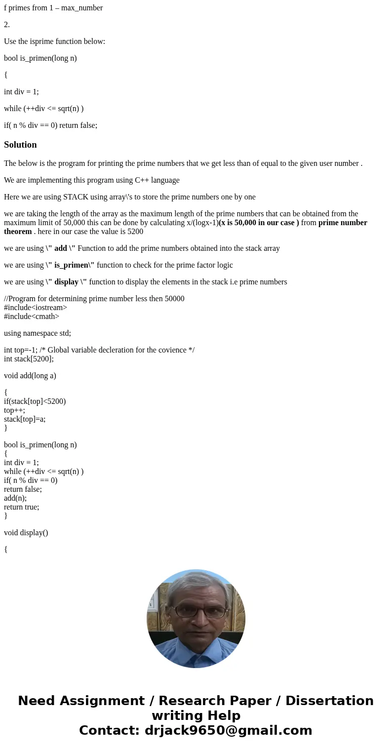 Create a program that computes all prime numbers le ss than a max_number (input by the user but no more than 50,000) by storing them in an arra y and then print Create a program that computes all prime numbers le ss than a max_number (input by the user but no more than 50,000) by storing them in an arra y and then print