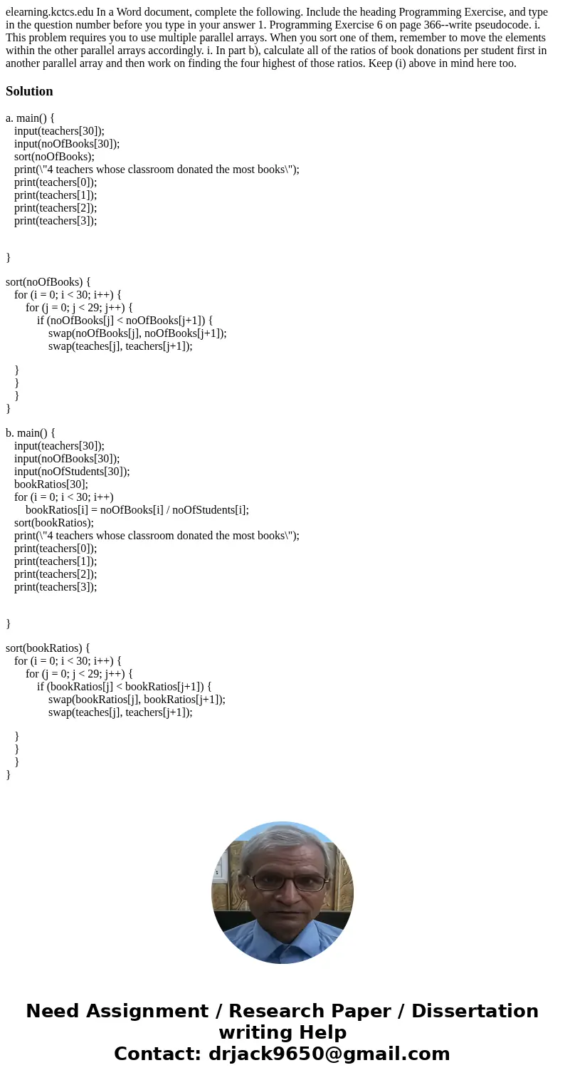  elearning.kctcs.edu In a Word document, complete the following. Include the heading Programming Exercise, and type in the question number before you type in yo