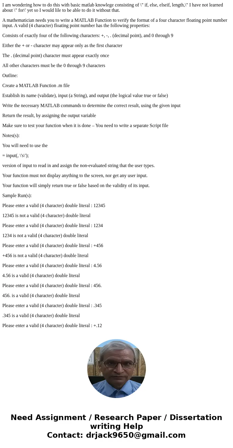I am wondering how to do this with basic matlab knowlege consisting of \