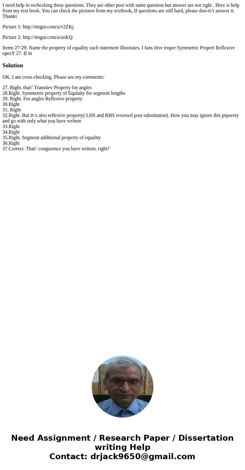 I need help in rechecking these questions. They are other post with same question but answer are not right . Here is help from my text book. You can check the p I need help in rechecking these questions. They are other post with same question but answer are not right . Here is help from my text book. You can check the p