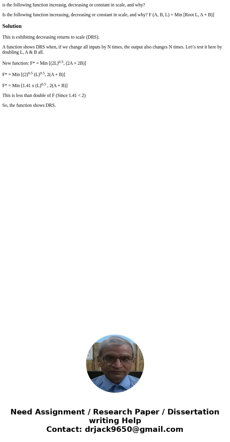 is the following function increasig, decreasing or constant in scale, and why? Is the following function increasing, decreasing or constant in scale, and why? F is the following function increasig, decreasing or constant in scale, and why? Is the following function increasing, decreasing or constant in scale, and why? F