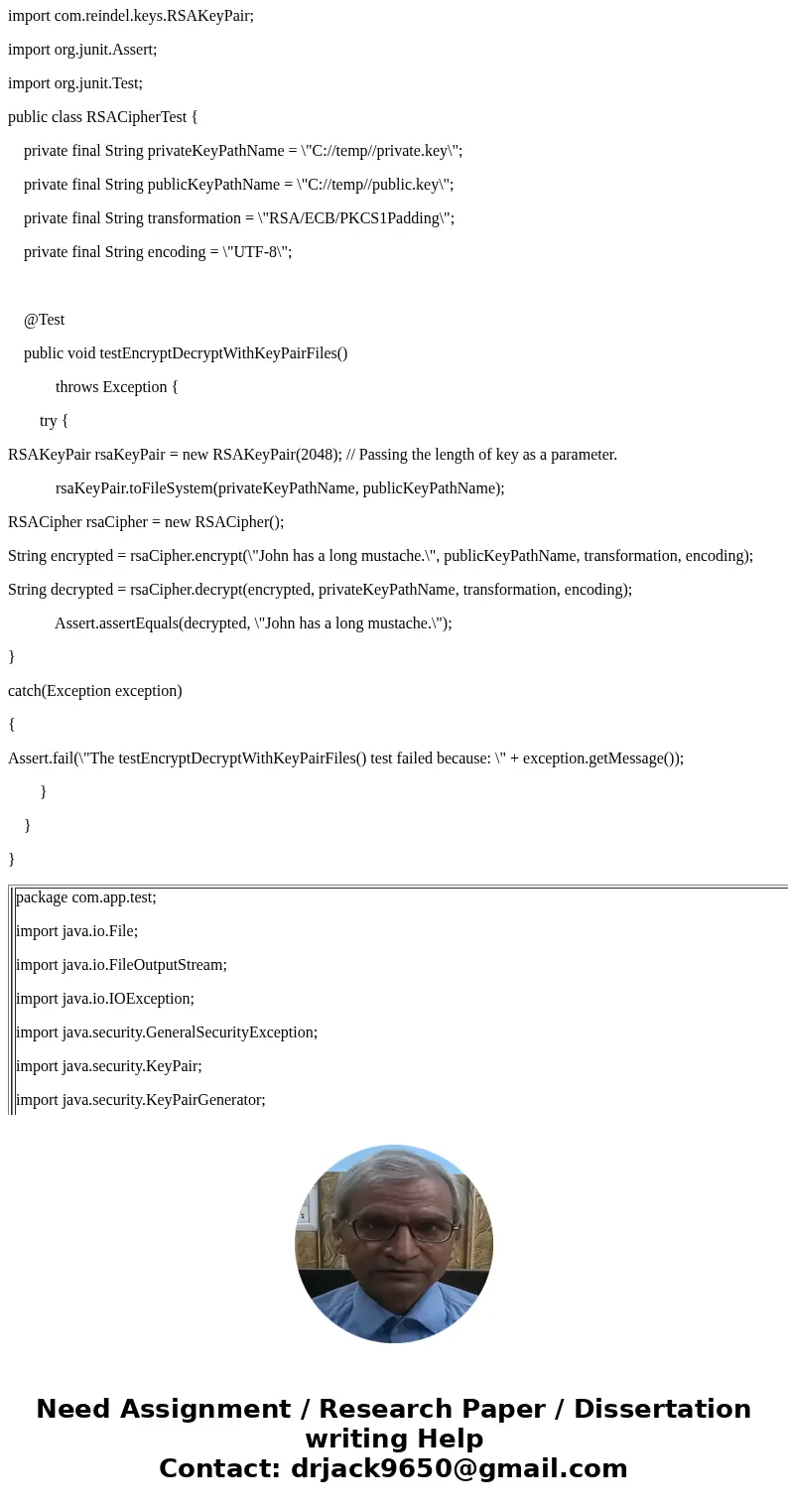 JAVA PROGRAMMING - JAVA LANGUAGE ONLY I have a homework that involves implementing one such asymmetrical encryption algorithm known as RSA. The assignment needs JAVA PROGRAMMING - JAVA LANGUAGE ONLY I have a homework that involves implementing one such asymmetrical encryption algorithm known as RSA. The assignment needs