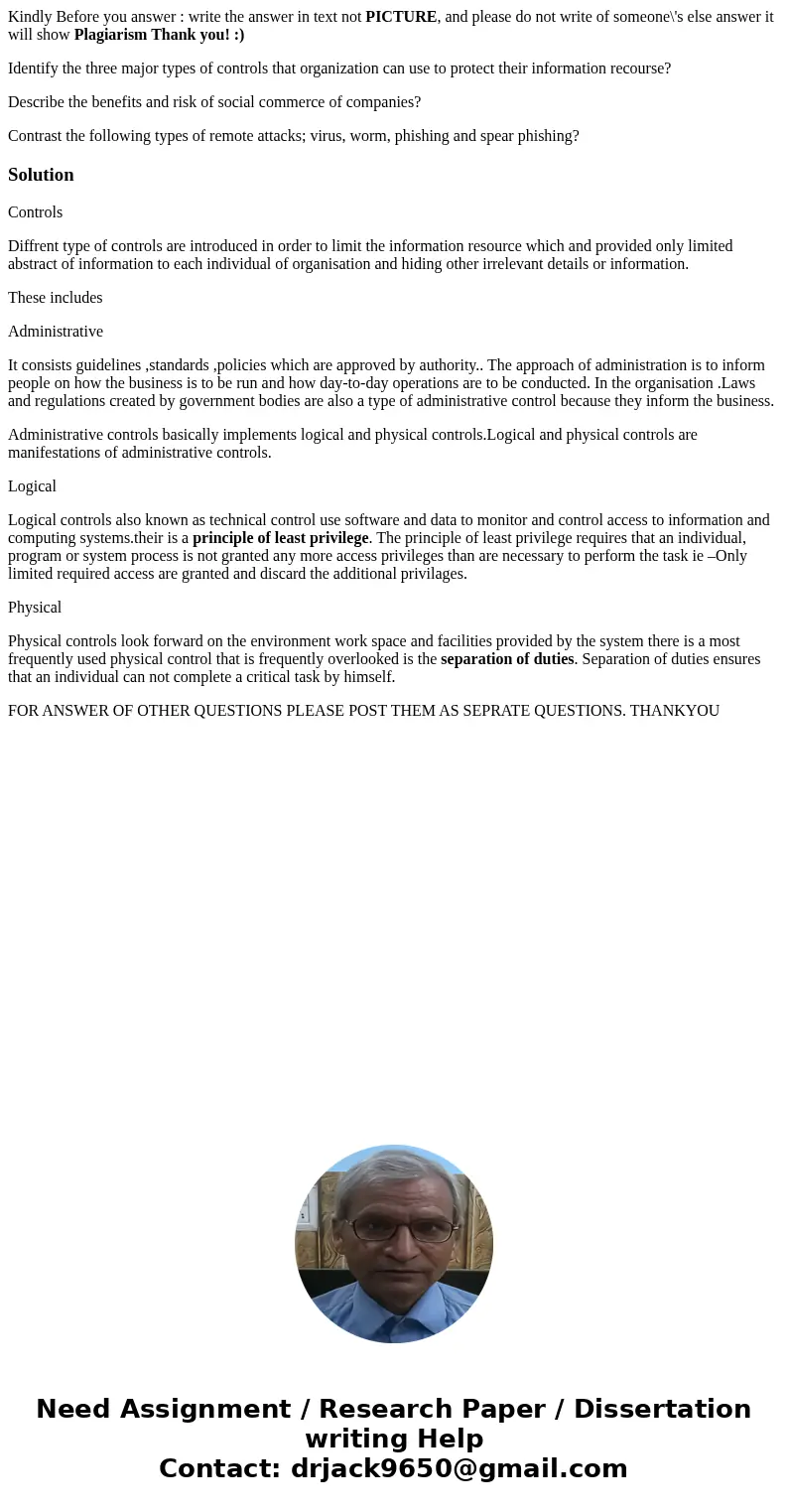 Kindly Before you answer : write the answer in text not PICTURE, and please do not write of someone\'s else answer it will show Plagiarism Thank you! :) Identif