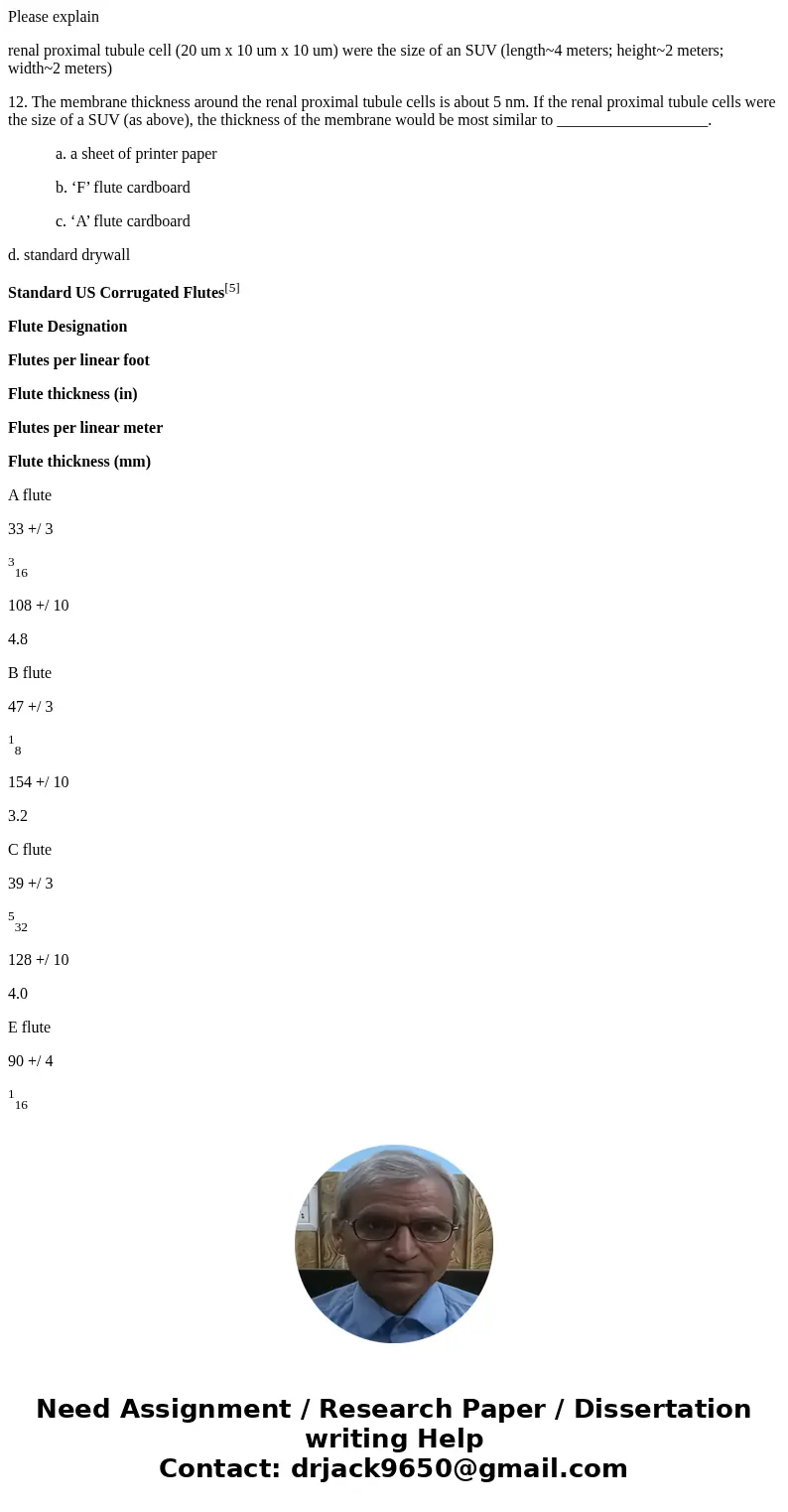 Please explain renal proximal tubule cell (20 um x 10 um x 10 um) were the size of an SUV (length~4 meters; height~2 meters; width~2 meters) 12. The membrane th