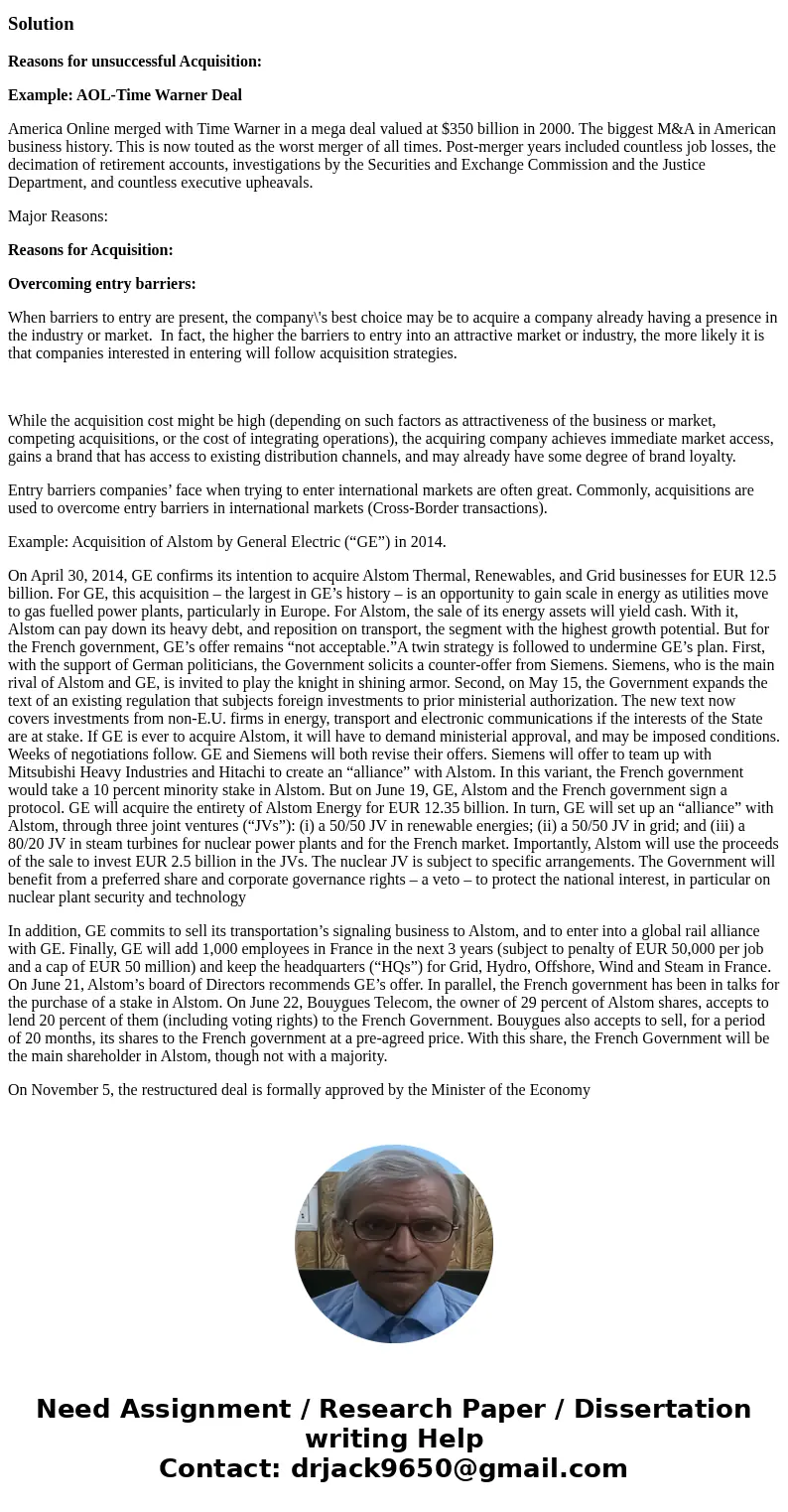  Problems in Achieving Acquisition Success M Austin posted May 23, 2018 11:23 AM Subscribe Discuss some problems in being successful with acquisitions and provi