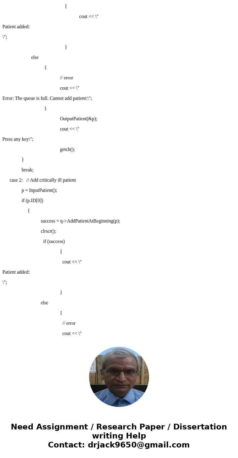 programming Code in C that loops requesting information about patients and inserting the information into a linked list: call a function responsible for allocat programming Code in C that loops requesting information about patients and inserting the information into a linked list: call a function responsible for allocat