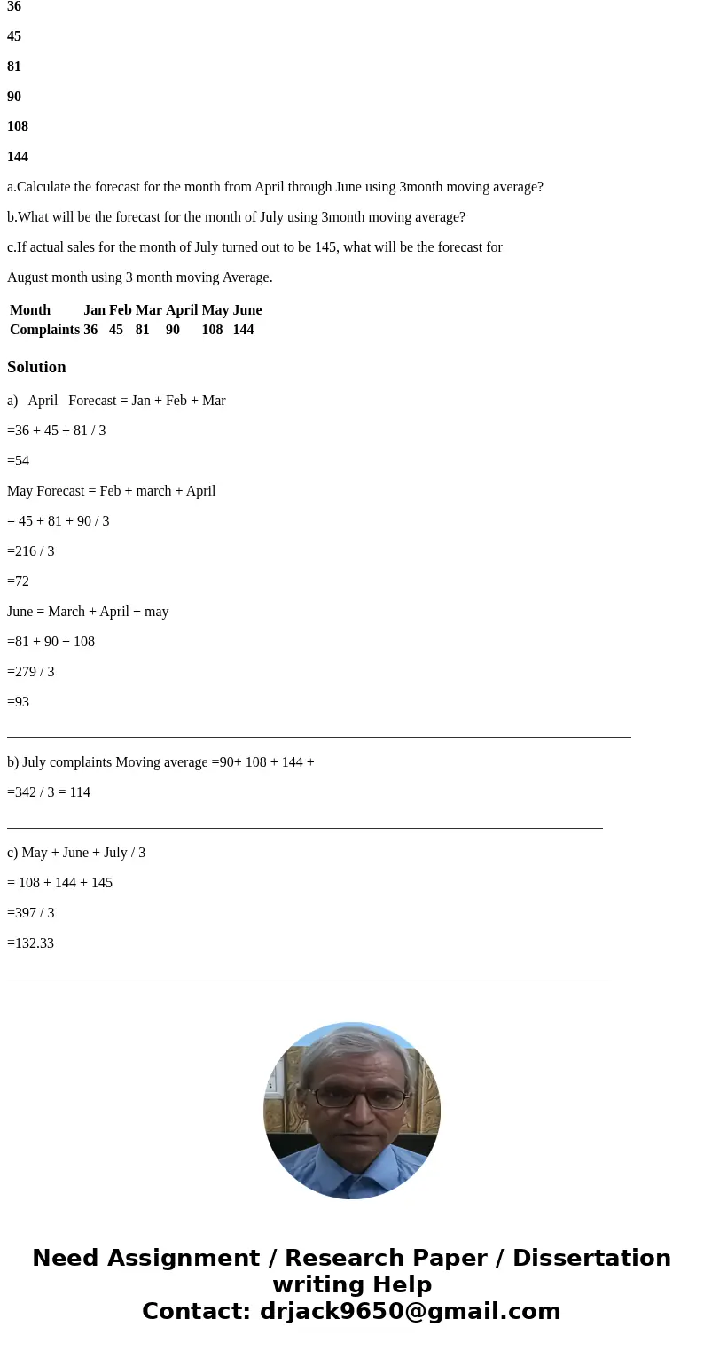 Q4. The following table contains the number of complaints received in the department store for first 6 months of operation: Month Jan Feb Mar April May June Com Q4. The following table contains the number of complaints received in the department store for first 6 months of operation: Month Jan Feb Mar April May June Com