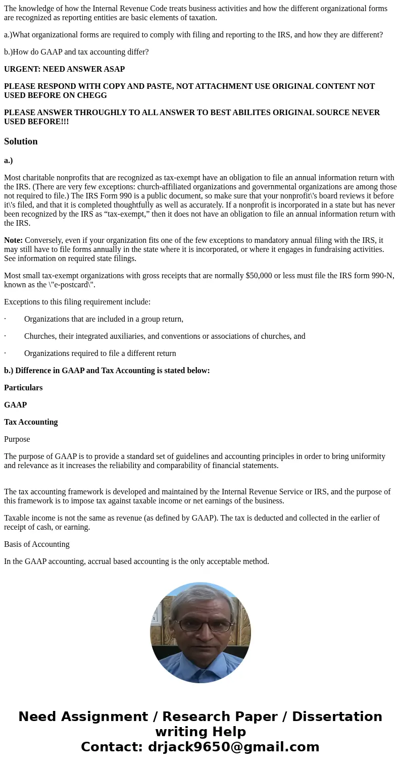 The knowledge of how the Internal Revenue Code treats business activities and how the different organizational forms are recognized as reporting entities are ba