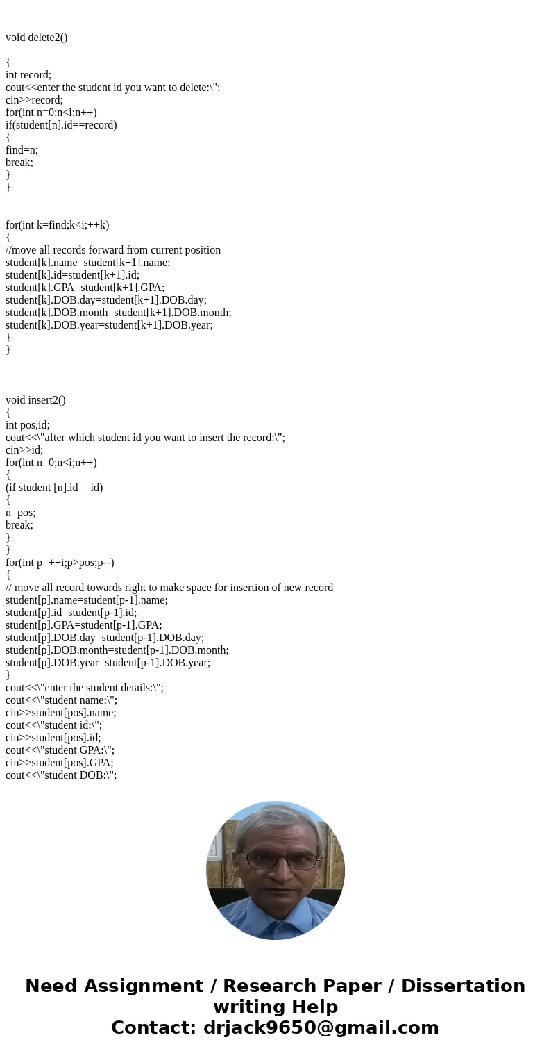  This is my code but not complete, please complete my code related by lab#4 And i wans results for output in black screen. #include<iostream> #include<