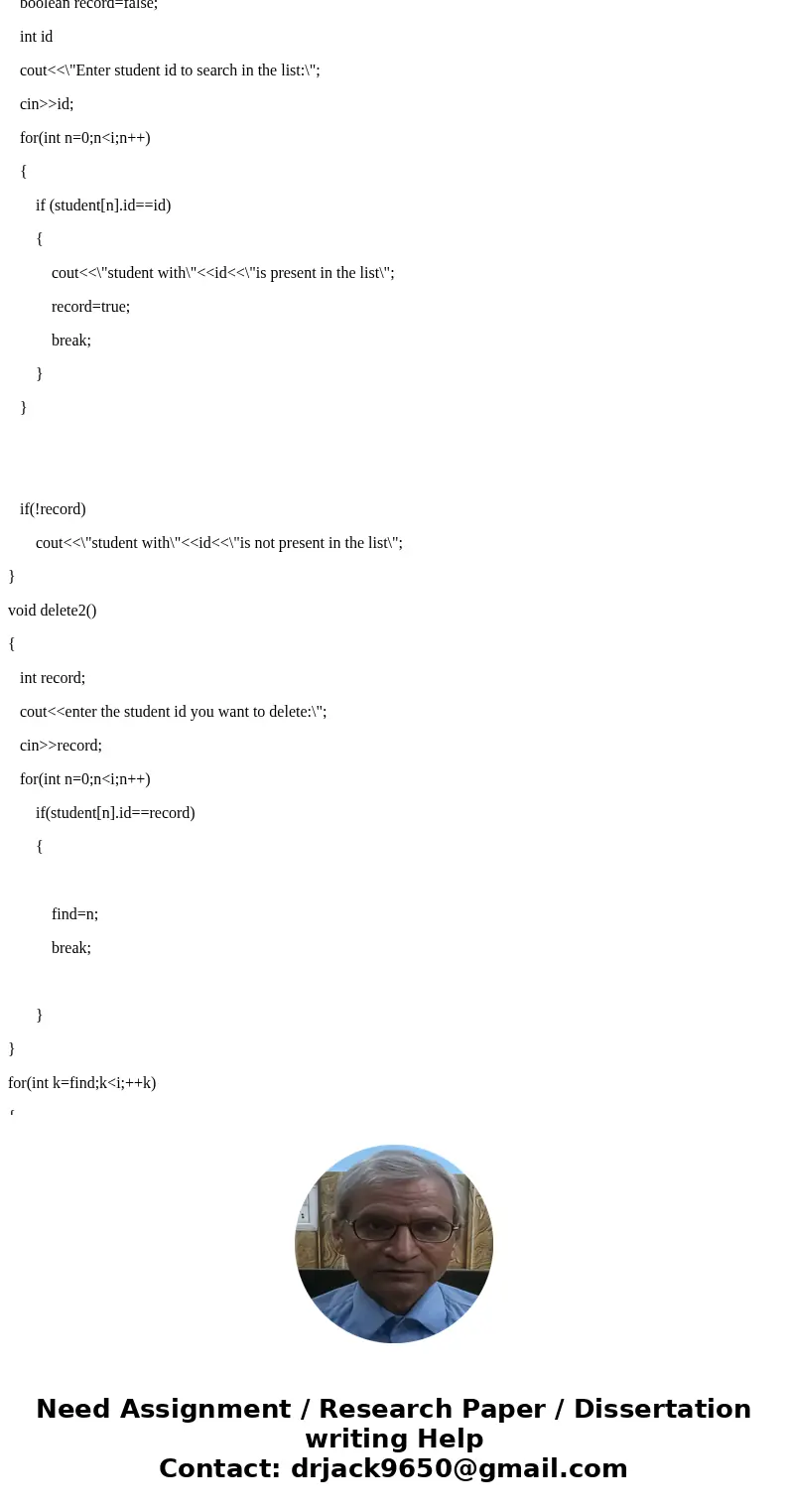  This is my code but not complete, please complete my code related by lab#4 And i wans results for output in black screen. #include<iostream> #include<