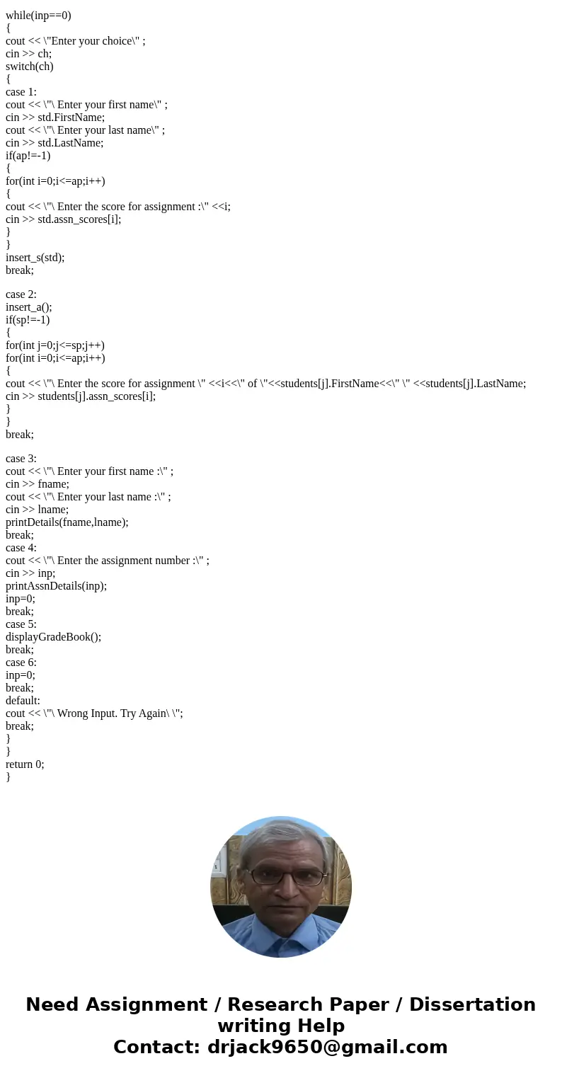Using C++ Write a program that performs the following: 1. Presents the user a menu where they choose between: a. Add a new student to the class i. Prompts for f Using C++ Write a program that performs the following: 1. Presents the user a menu where they choose between: a. Add a new student to the class i. Prompts for f