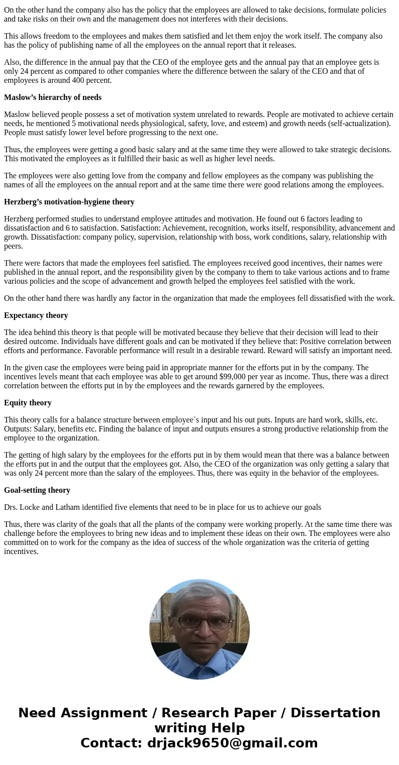 What are the most relevant concepts from the chapter reflected at Nucor? Comment specifically about the following: Maslow’s hierarchy of needs Herzberg’s motiva What are the most relevant concepts from the chapter reflected at Nucor? Comment specifically about the following: Maslow’s hierarchy of needs Herzberg’s motiva