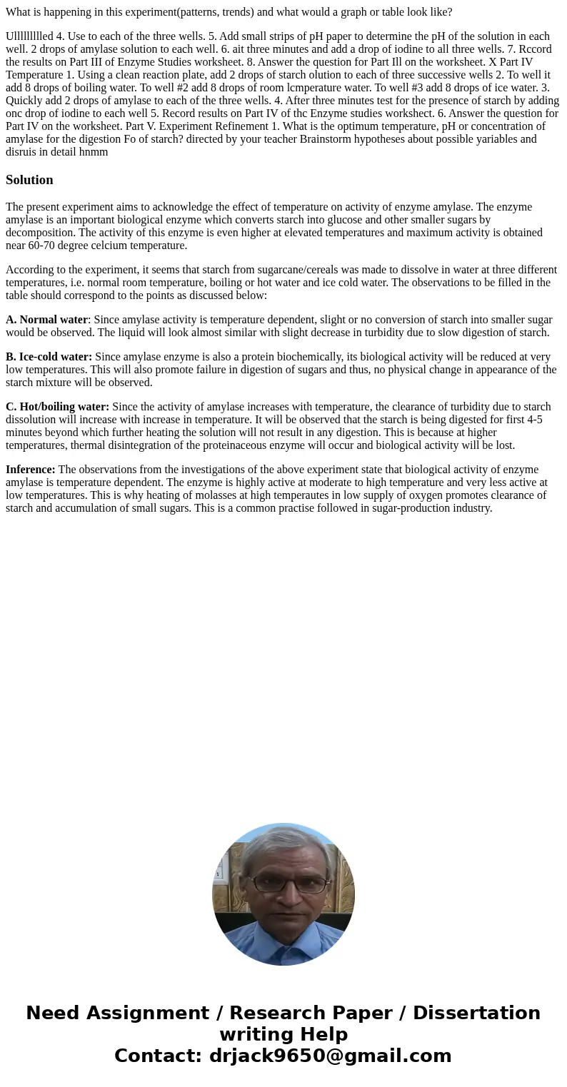 What is happening in this experiment(patterns, trends) and what would a graph or table look like? Ullllllllled 4. Use to each of the three wells. 5. Add small s What is happening in this experiment(patterns, trends) and what would a graph or table look like? Ullllllllled 4. Use to each of the three wells. 5. Add small s