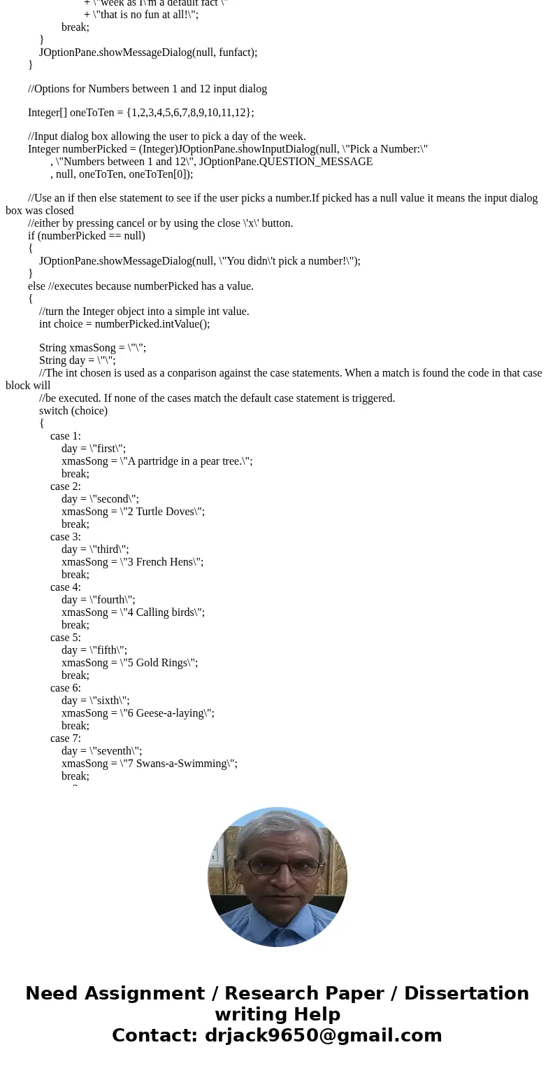 You will create a program that helps the user make a difficult decision. You can either choose either: a gift to give based on the month of the year or help th  You will create a program that helps the user make a difficult decision. You can either choose either: a gift to give based on the month of the year or help th