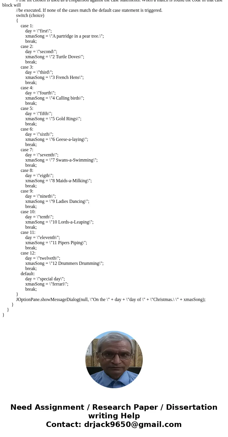 You will create a program that helps the user make a difficult decision. You can either choose either: a gift to give based on the month of the year or help th  You will create a program that helps the user make a difficult decision. You can either choose either: a gift to give based on the month of the year or help th