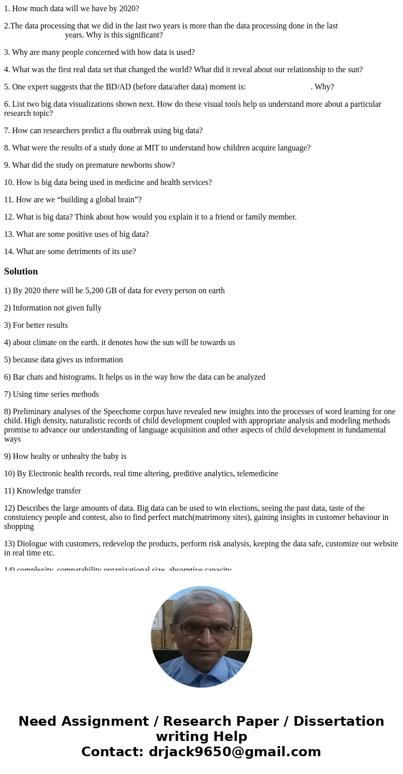 1. How much data will we have by 2020? 2.The data processing that we did in the last two years is more than the data processing done in the last years. Why is t 1. How much data will we have by 2020? 2.The data processing that we did in the last two years is more than the data processing done in the last years. Why is t