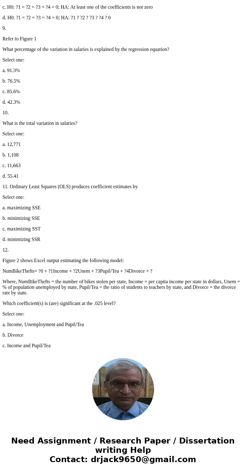 1. Suppose you used Ordinary Least Squares (OLS) to estimate the following model (the subscripts i have been dropped throughout): Where StartingSalary is a rece 1. Suppose you used Ordinary Least Squares (OLS) to estimate the following model (the subscripts i have been dropped throughout): Where StartingSalary is a rece
