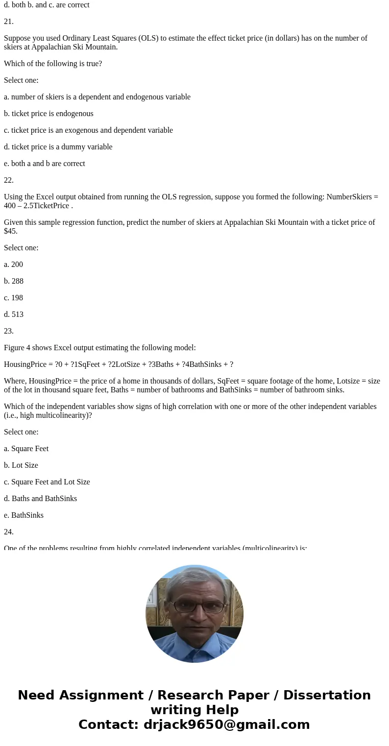 1. Suppose you used Ordinary Least Squares (OLS) to estimate the following model (the subscripts i have been dropped throughout): Where StartingSalary is a rece 1. Suppose you used Ordinary Least Squares (OLS) to estimate the following model (the subscripts i have been dropped throughout): Where StartingSalary is a rece