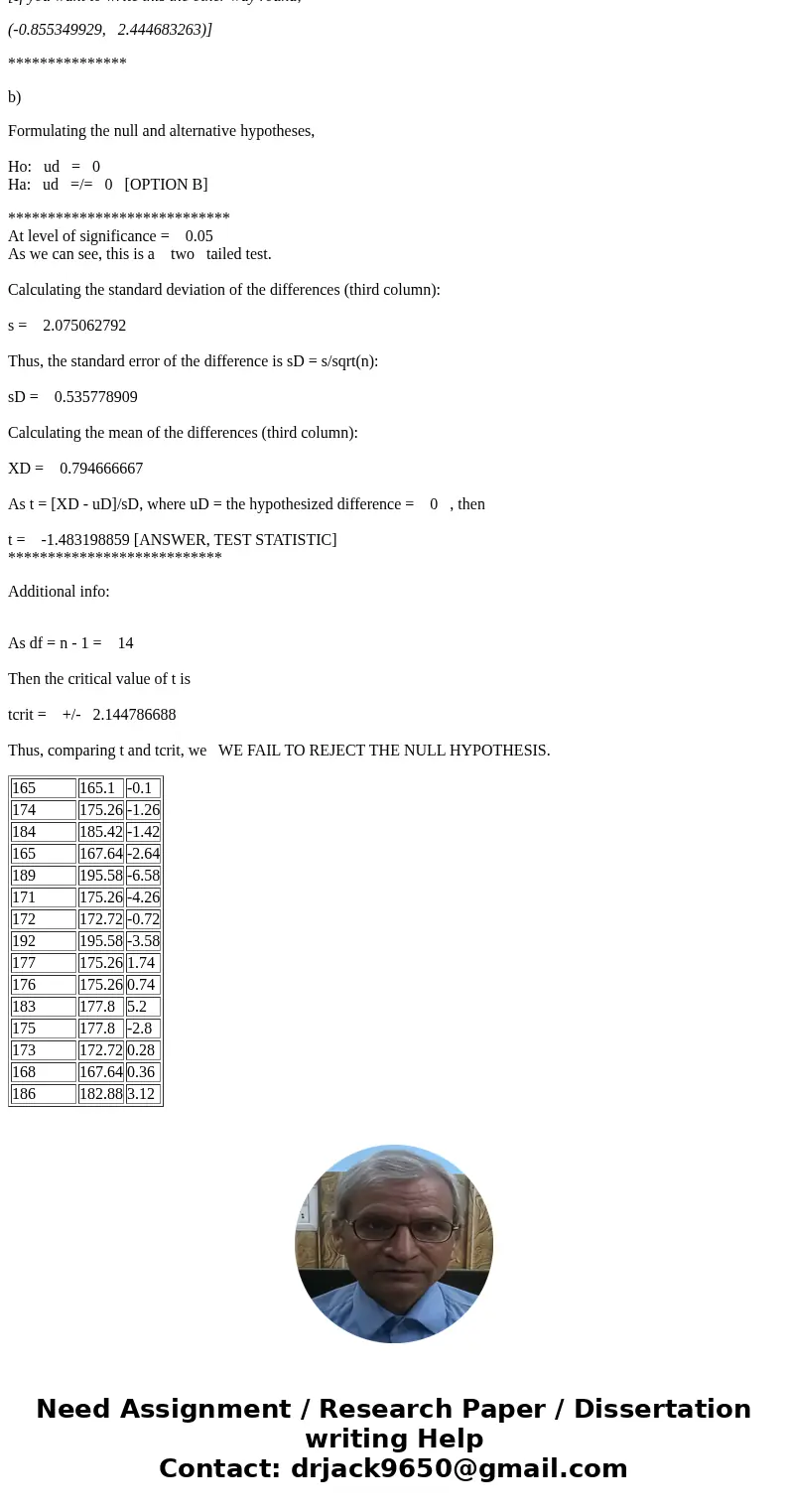 A random sample of students at a college reported what they believed to be their heights in inches. Then the students measured each others\' heights in centime