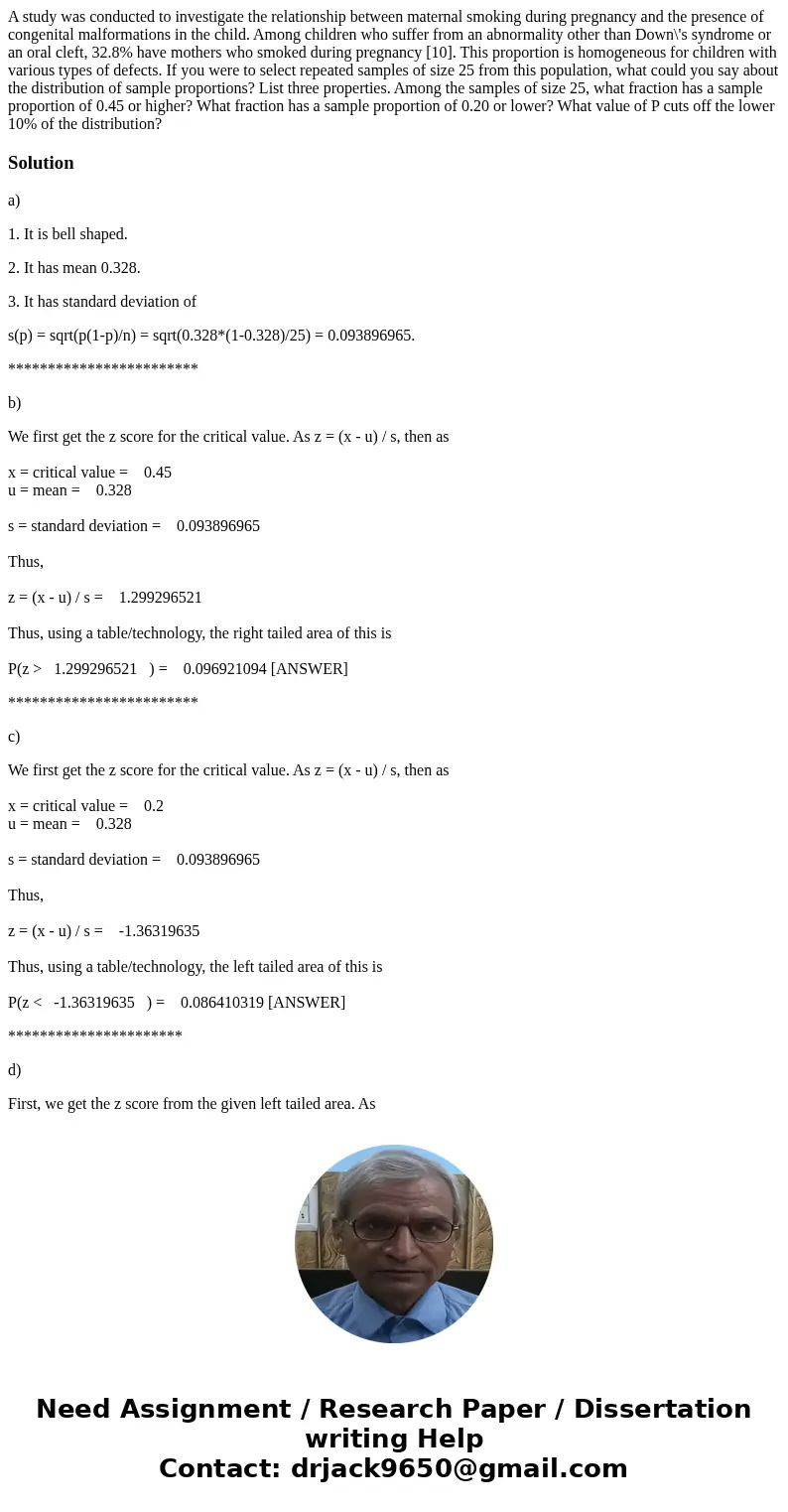  A study was conducted to investigate the relationship between maternal smoking during pregnancy and the presence of congenital malformations in the child. Amon