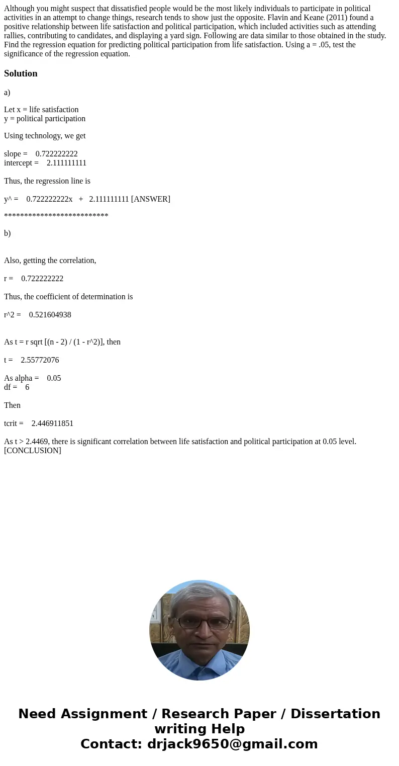 Although you might suspect that dissatisfied people would be the most likely individuals to participate in political activities in an attempt to change things,  Although you might suspect that dissatisfied people would be the most likely individuals to participate in political activities in an attempt to change things,
